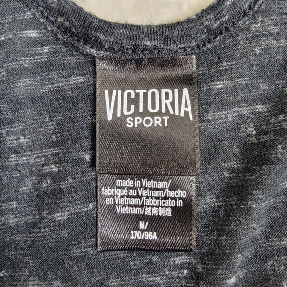 Victoria's Secret VS Sport V-Neck CrissCross Back Black/White Speckled Size M - Picture 6 of 6
